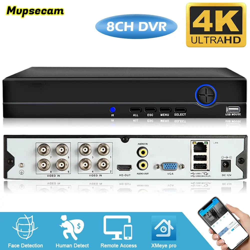 H.265 8CH 4K 8MP 5MP Hybrid AHD DVR Menschliche Bewegungserkennung CCTV Video Überwachung Recorder 16 Kanal 1080P DVR Für AHD System Image