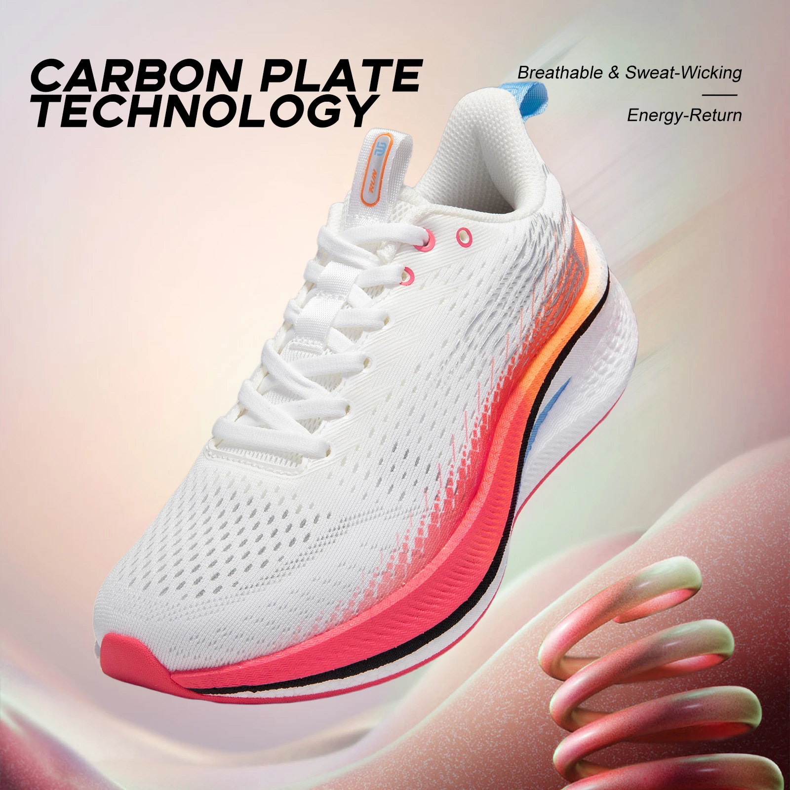 Baasploa Frauen Carbon Platte Laufschuhe Outdoor Professionelle Dämpfung Jogging Turnschuhe Weibliche Casual Atmungsaktive Sport-Schuhe Image