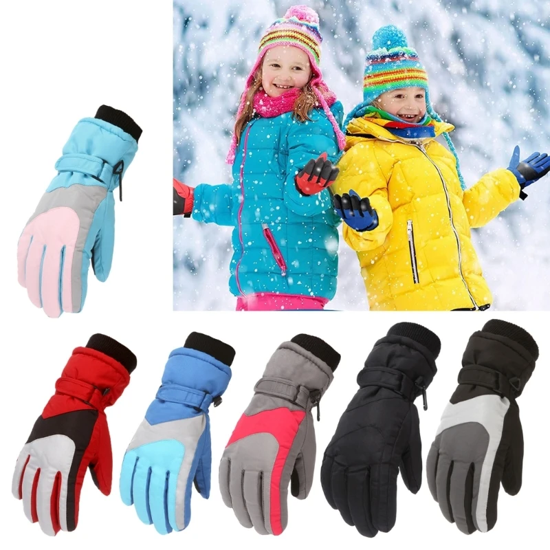 Neue Mode Kinder Kinder Winter Schnee warme Handschuhe Jungen Mädchen Ski wind dicht wasserdicht verdicken Handschuhe halten Finger warm Image
