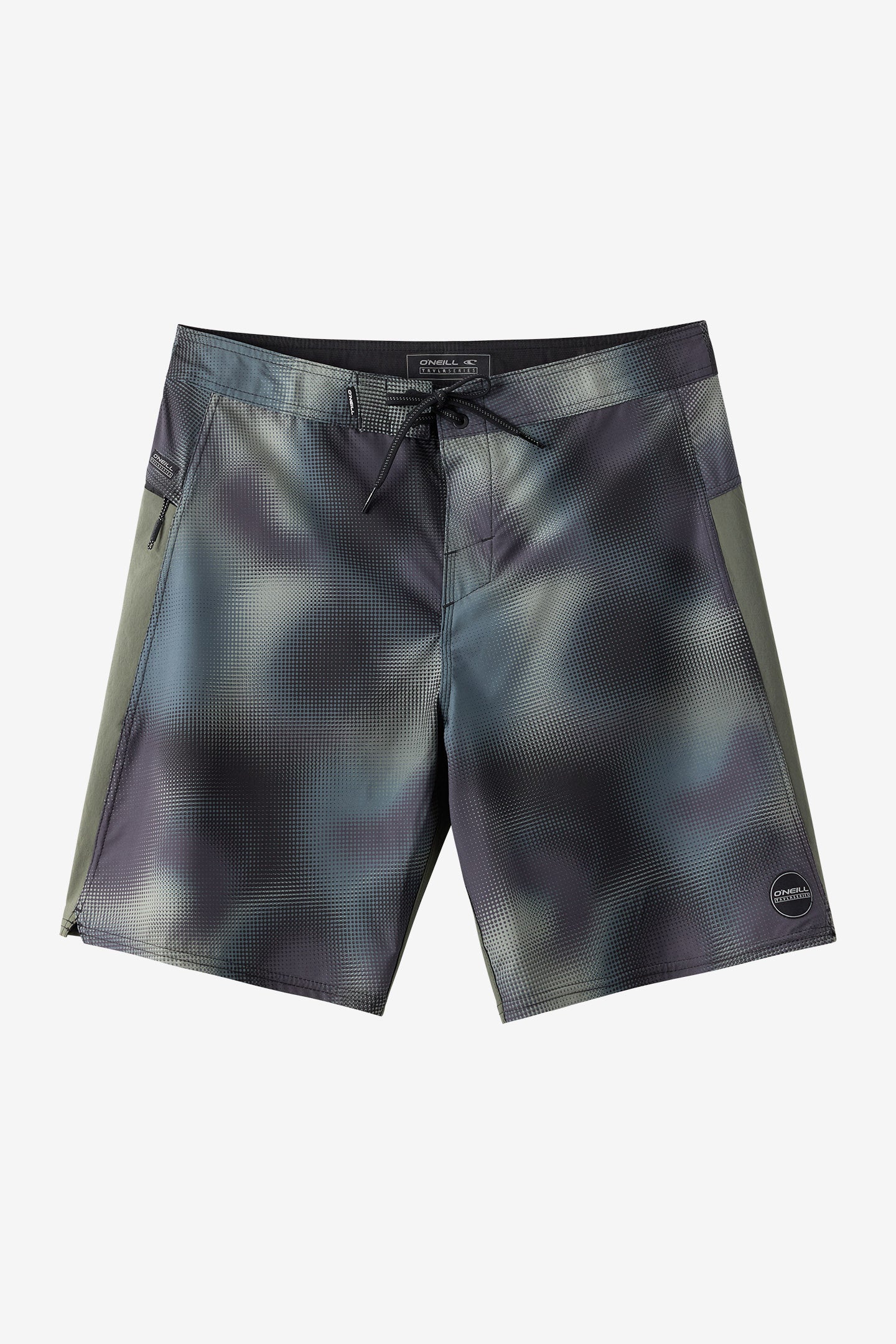 O'Neill Men's Hyperfreak Trvlr Tech Enduro 19"" Board Shorts in Dark Slate, Size 38, Elastane/Nylon/Polyamide