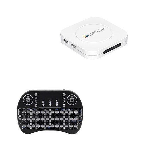 H96 Max Android 14 TV-Box, 8K Ultra HD Smart-Streaming-Media-Player, Google Assistant Sprachfernbedienung, unterstützt Netflix, YouTube, Prime Video und Disney, weiße 8K UHD Heimkino-Systembox für Image