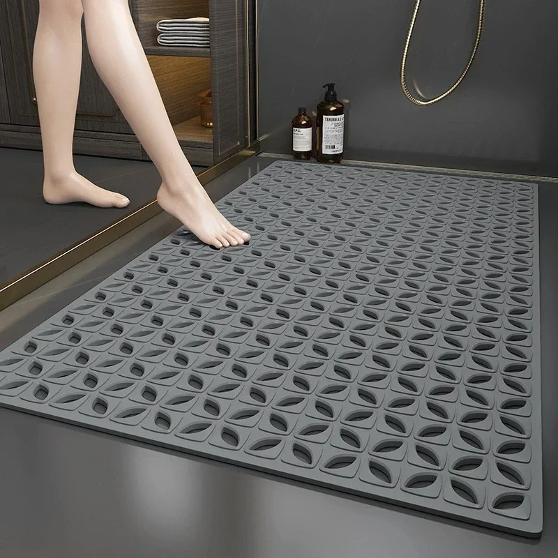 Tapis de sol de salle de bain antidérapant en PVC, 1 pièce, imperméable, pour salle de bain, tapis de bain antidérapant pour salle de bain, tapis de toilette
