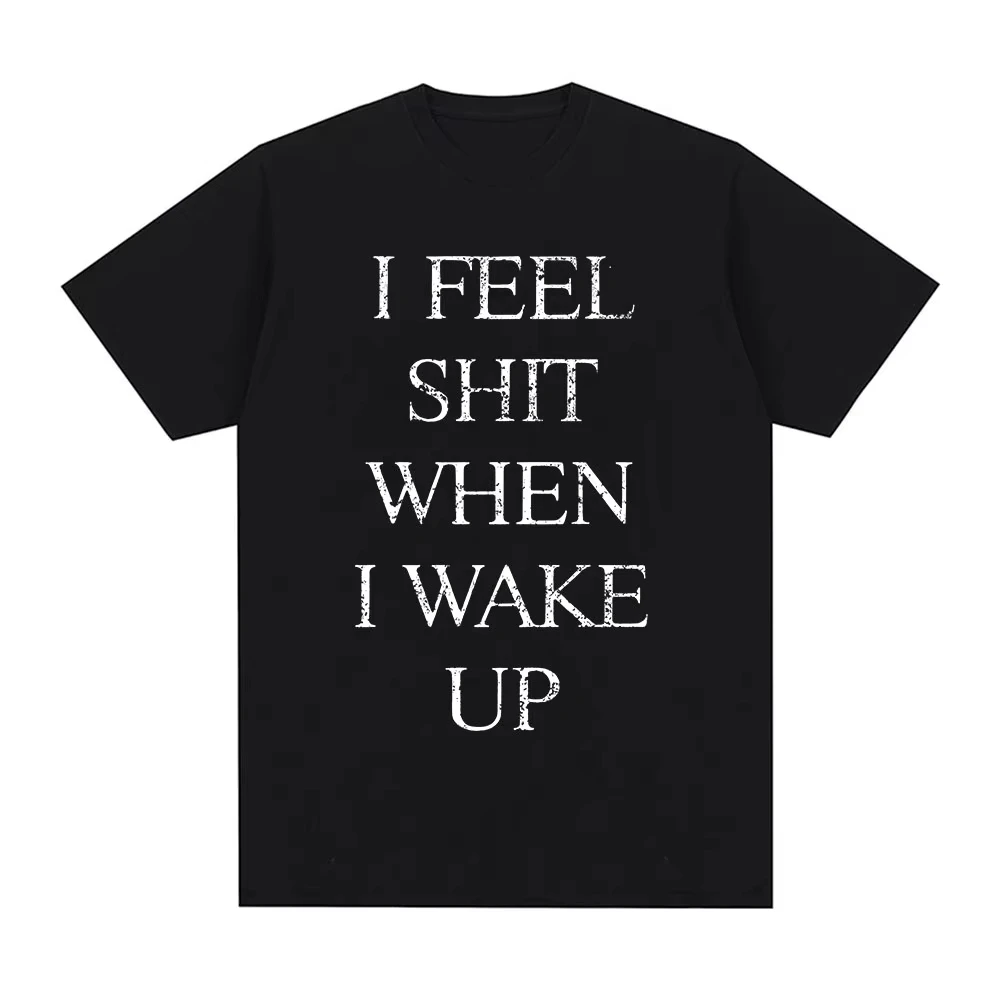 Yungblud I Feel Shit When I Wake Up T-Shirt Herrenbekleidung Mode Hip Hop Kurzarm T-Shirts Baumwolle Casual T-Shirt Streetwear Image