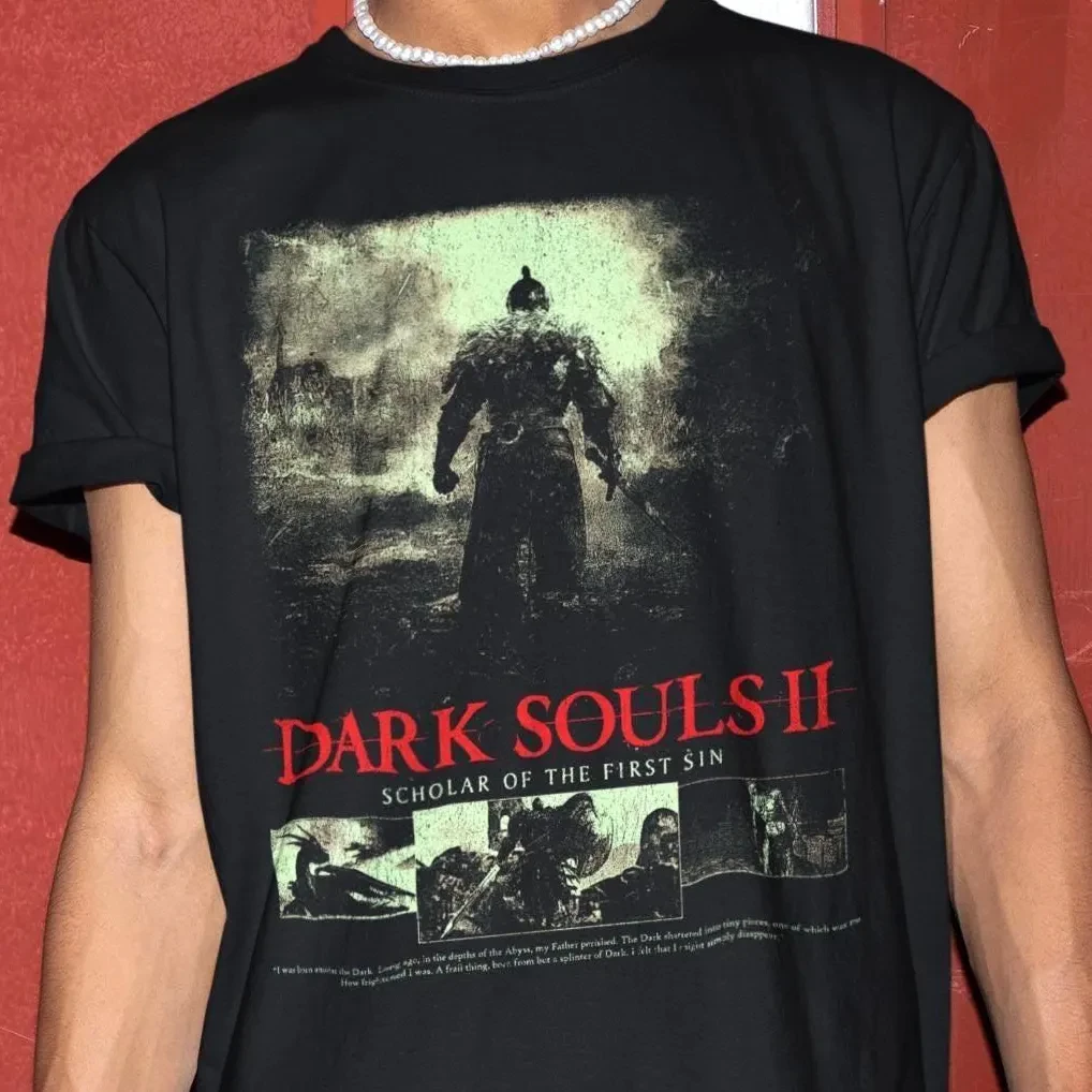 Dark Souls 2 Shirt – Gaming-T-Shirt, Videospiel-T-Shirt, Sommer-T-Shirt für Herren und Damen, lockeres und atmungsaktives T-Shirt-Oberteil Image