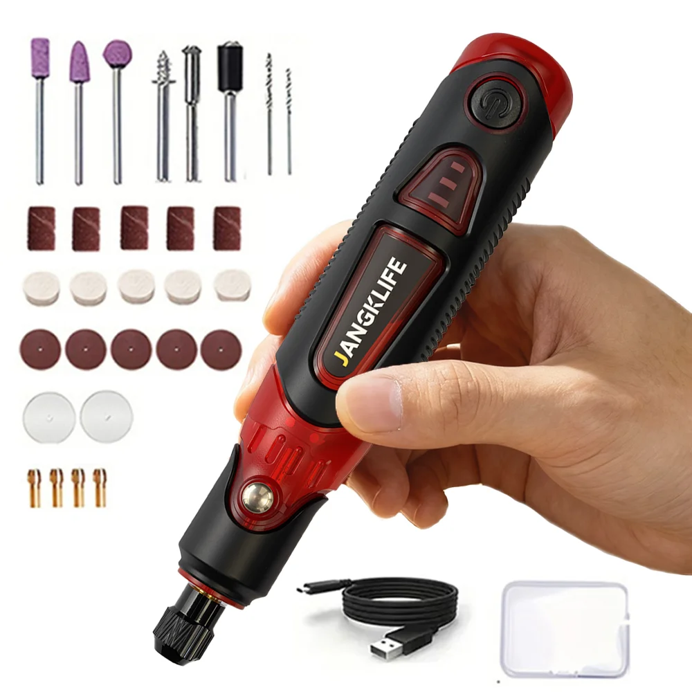 Mini-Bohrer & Rotationswerkzeug-Set - 36-teiliges Zubehörset mit Flexibler Welle, USB-Aufladbar, 3 Geschwindigkeiten für DIY-Basteleien & Projekte, Handwerk, Multifunktionswerkzeug Image