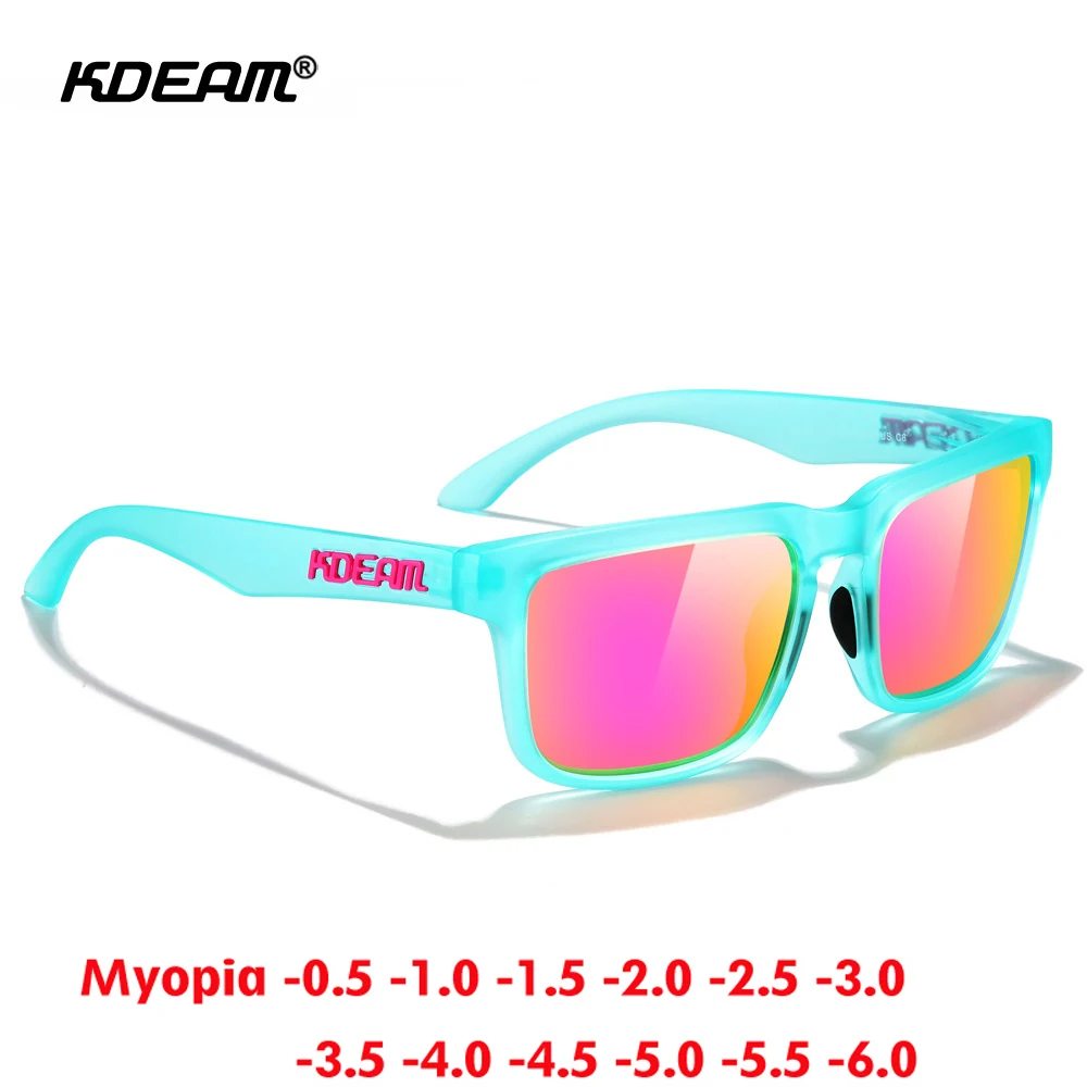 KDEAM Männer Polarisierte Myopie Sonnenbrille Frauen Mode Fahren Gläser Marke Rezept Großen Rahmen Outdoor Brillen -0,50 bis -6,0