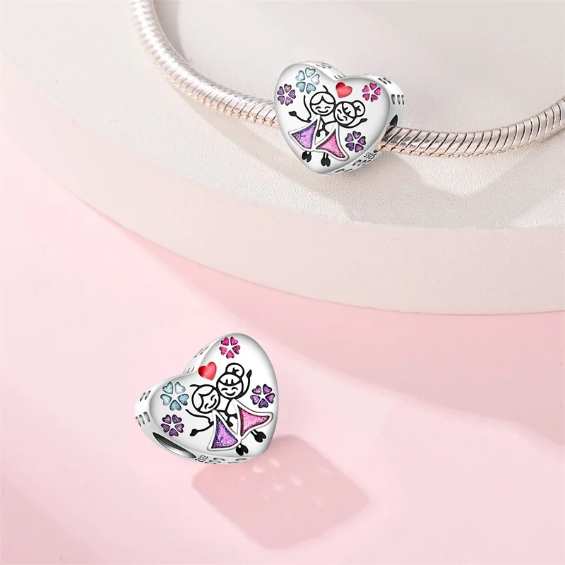 925 Sterling Silber Best Friend Time Set Charms Perlen für Frauen, passend für Original-Armbänder, DIY-Geburtstagsschmuck, Geschenk