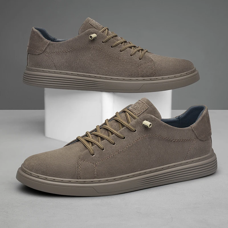 Hochwertige braune Wildleder schuhe Herren Freizeit schuhe Damen Jogging schuhe Schnürung Sportschuhe mit weicher Sohle Größe: 36-47