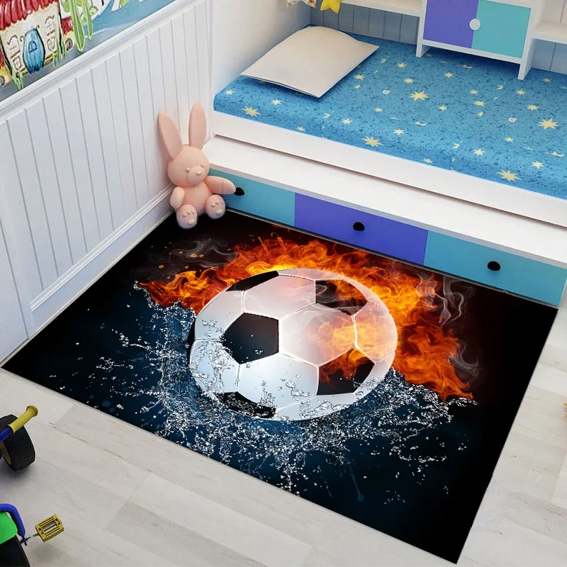 Ballteppich, Fußball, Baseball, Fußball, Basketball, waschbar, rutschfest, schmutzabweisend, für Kinderzimmer, Wohnzimmer, Spielzimmer Image