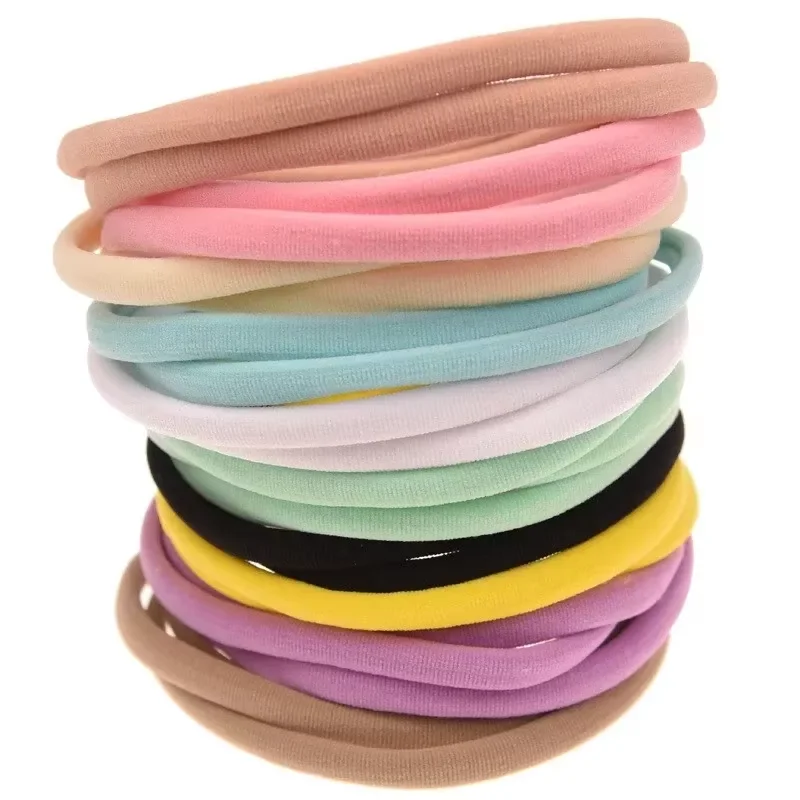 10 Stück/Lot Nylon-Stirnband für Babys, Mädchen-Accessoires für Kinderhaar, elastische Haarbänder für Mädchen, Kleinkind-Kopfschmuck, Baby-Turban Image
