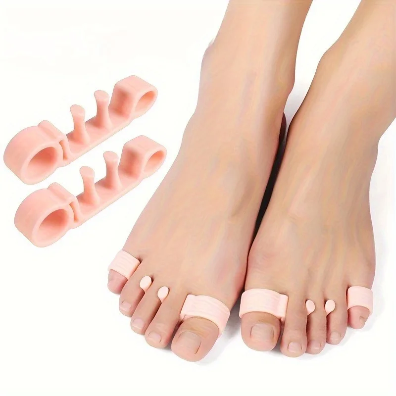 Neue Gel-Zehentrenner für Männer & Frauen, Silikon-Zehenspreizer-Pads, Großzehen-Spreizer-Schiene, Fußpflege-Tools für die Zehenpflege Image