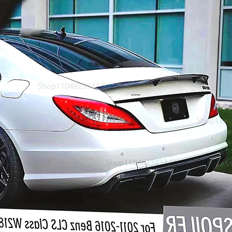 Für 2011-2016 Mercedes Benz CLS Klasse W218 CLS63 AMG Auto Zubehör Teil Ducktail Lip Spoiler Flügel Hinten stamm Deckel Carbon Faser Image