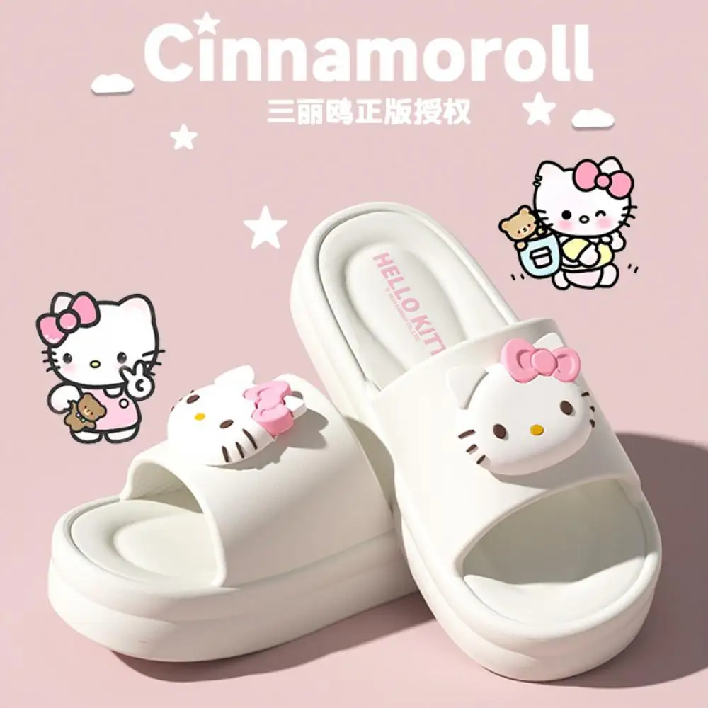 Cartoon Hello Kitty Kawaii Hausschuhe Kuromi Sanrio Niedliche Anime Schüler Haus Badezimmer Rutschfeste Sandalen Kinderspielzeug für Mädchen
