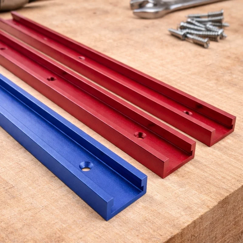 30er Aluminium T-Nut T-Schiene 30-50cm, Gehrungsführungsschiene für Holzbearbeitungsbank, Tischkreissägenbegrenzung, Frästischzubehör Image