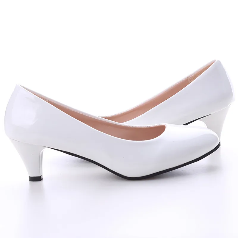 Schuhe Damen Pumps Mittlerer Absatz Nude Sexy High Heels Hochzeitsschuhe Damen Büroarbeit Weiße Pumps Partyschuhe Hohe Qualität