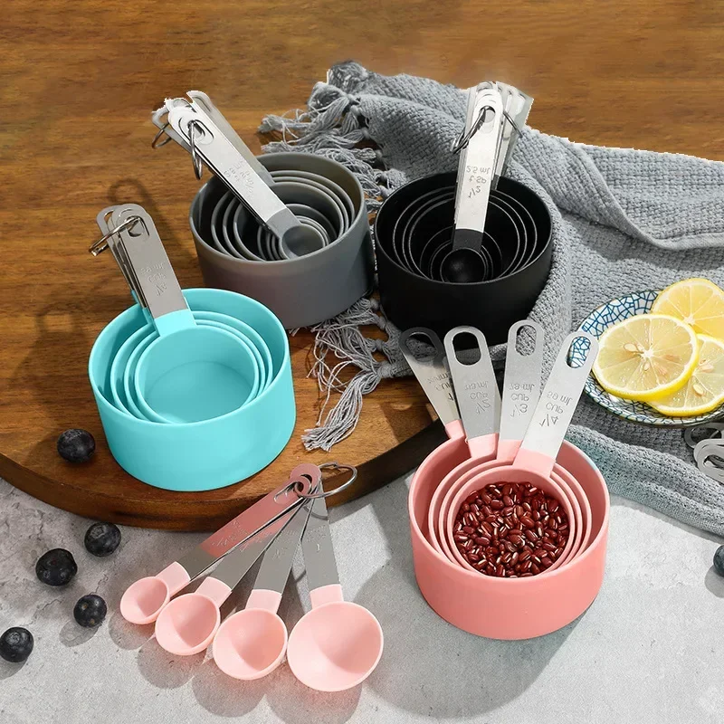 8 Teile/satz Edelstahl Messbecher und Löffel Set mit Skala für Präzises Backen und Kochen Getreide Dessert Messwerkzeuge Image