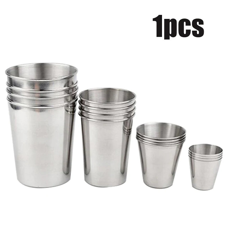 Edelstahl Metall Tasse Bier Tassen 30/70/180/320 ml Milchshake Tasse Für Ravel Camping Tassen trinken Kaffee Tee Becher Set Image