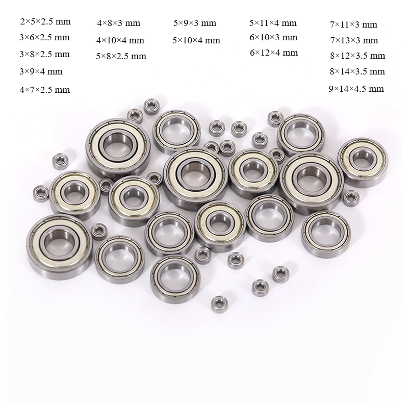 10/50 Stück kleine Lager 2 mm-9 mm Bohrung 3 x 6 x 2,5 5 x 10 x 4 4 x 7 x 2,5 8 x 12 x 2,5 mm MR63 MR105 MR74 MR149 MR85 ZZ Miniaturlager Image