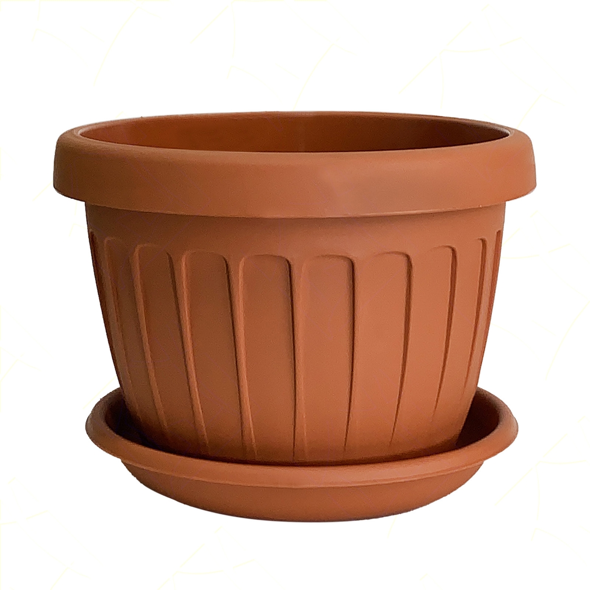 Runde Bama-Bodenvase, 30 cm Durchmesser, mit Untertasse, 9,5 l Image