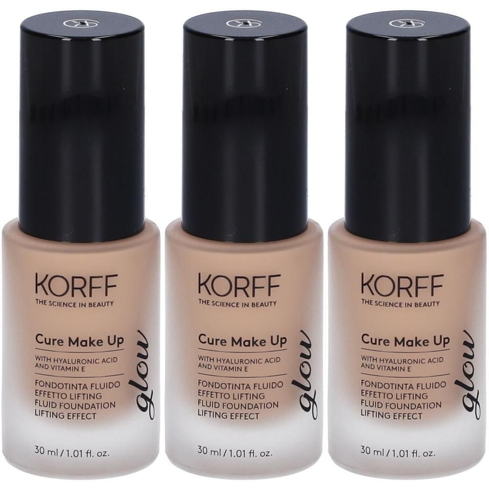 KORFF Cure Make Up Fondotinta Fluido Effetto Lifting Glow 03 3x30 ml