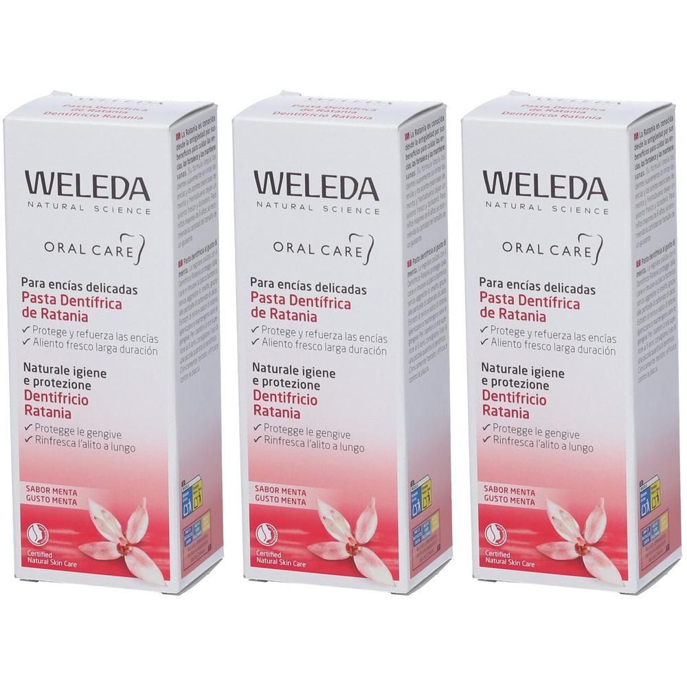 WELEDA Oral Care Dentifricio Ratania 3x75 ml