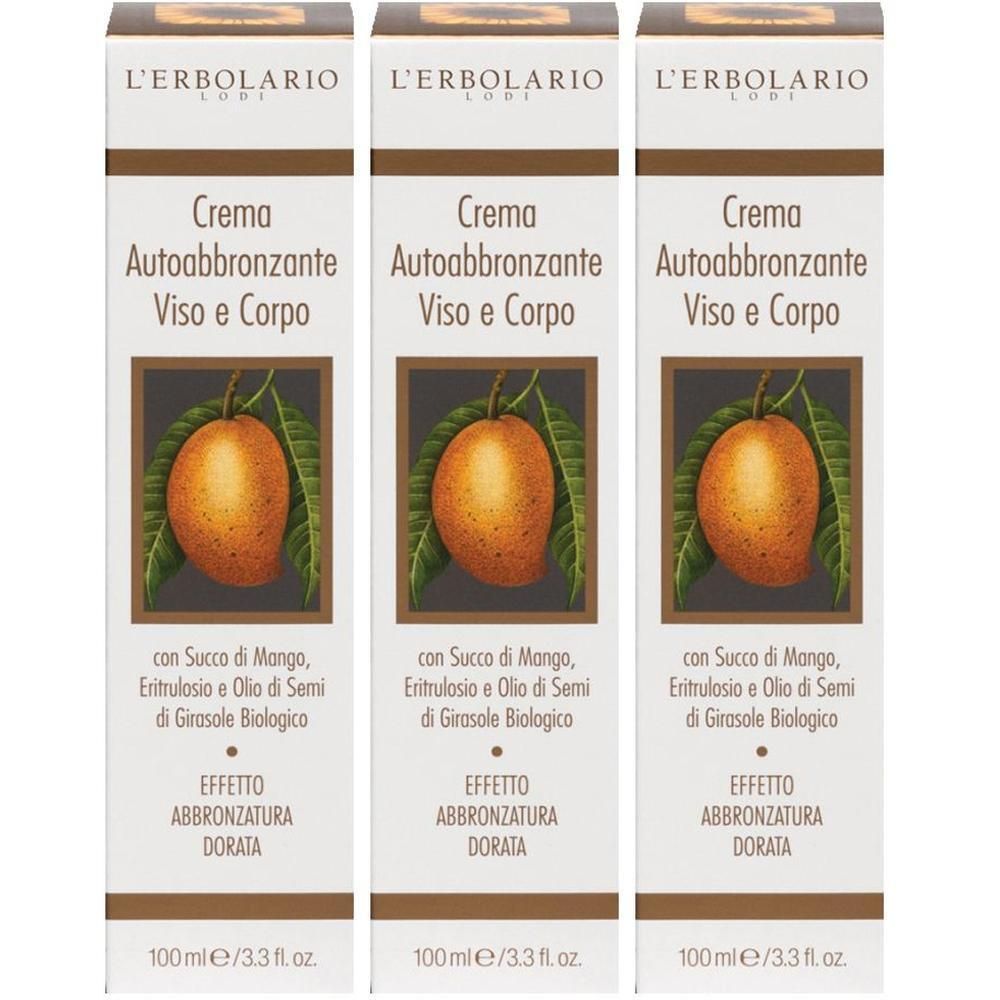 L`Erbolario Crema Autoabbronzante Viso e Corpo 3x100 ml
