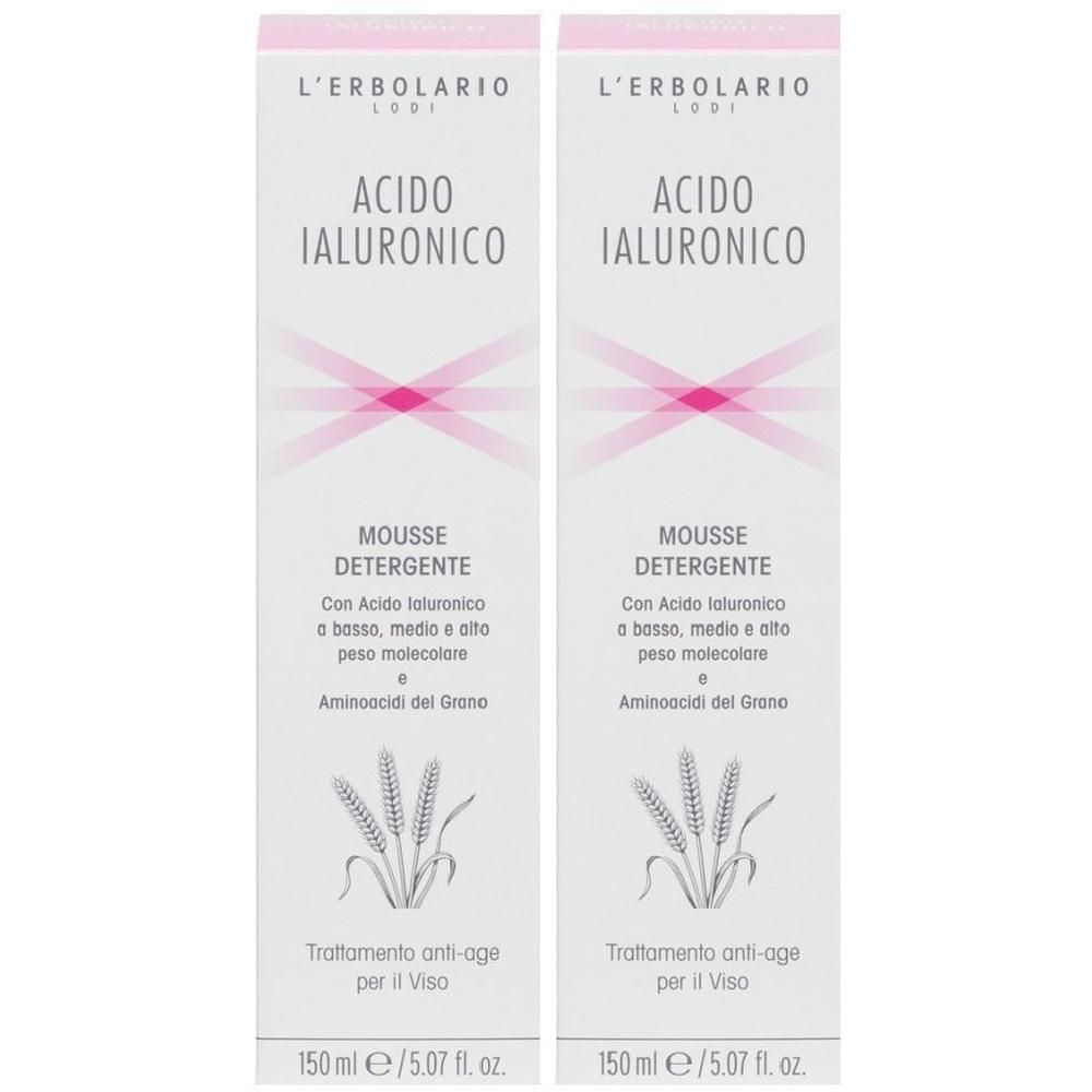 L’Erbolario Mousse Detergente Acido Ialuronico 2x150 ml