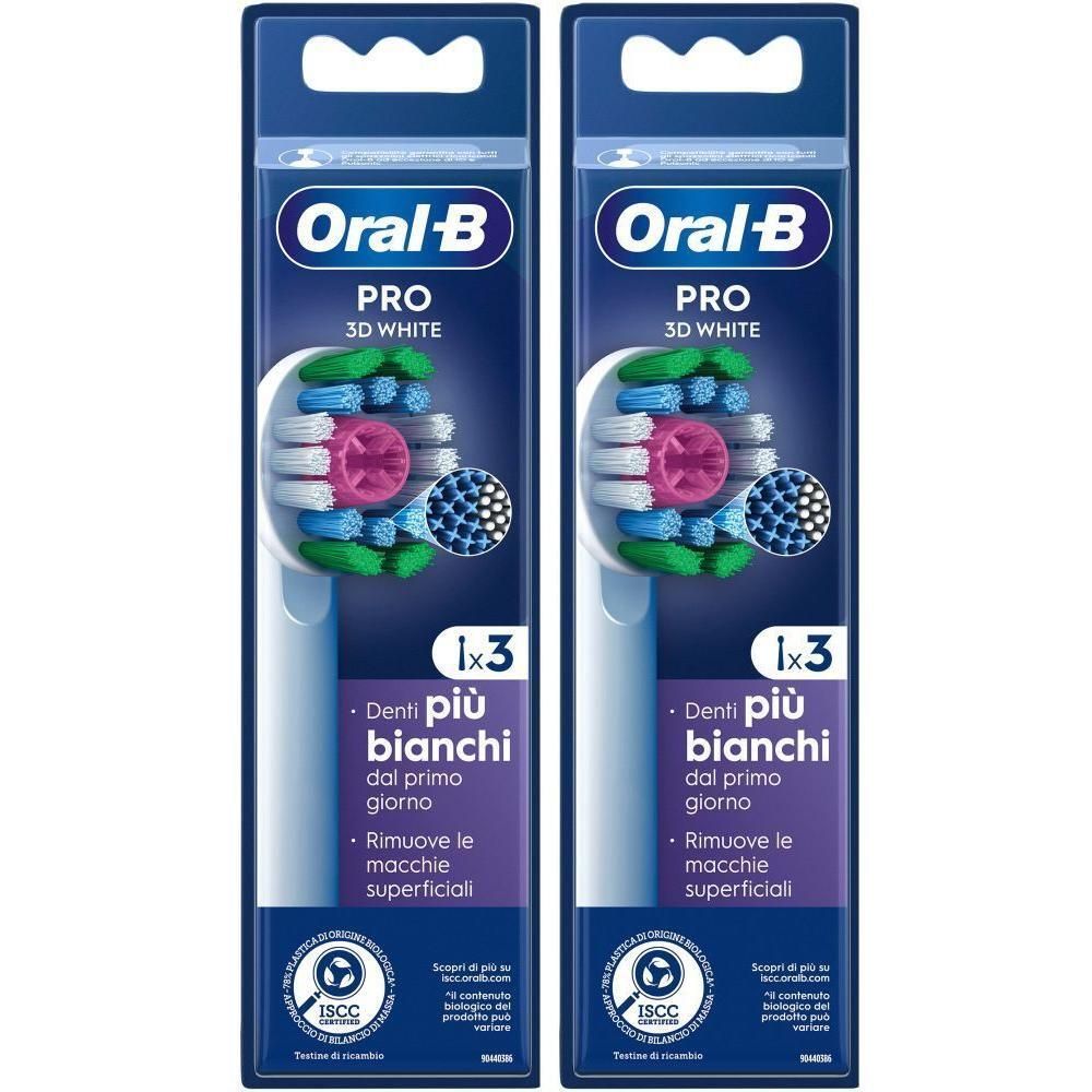 Oral-B Pro 3D White Testine di Ricambio 2x3 St