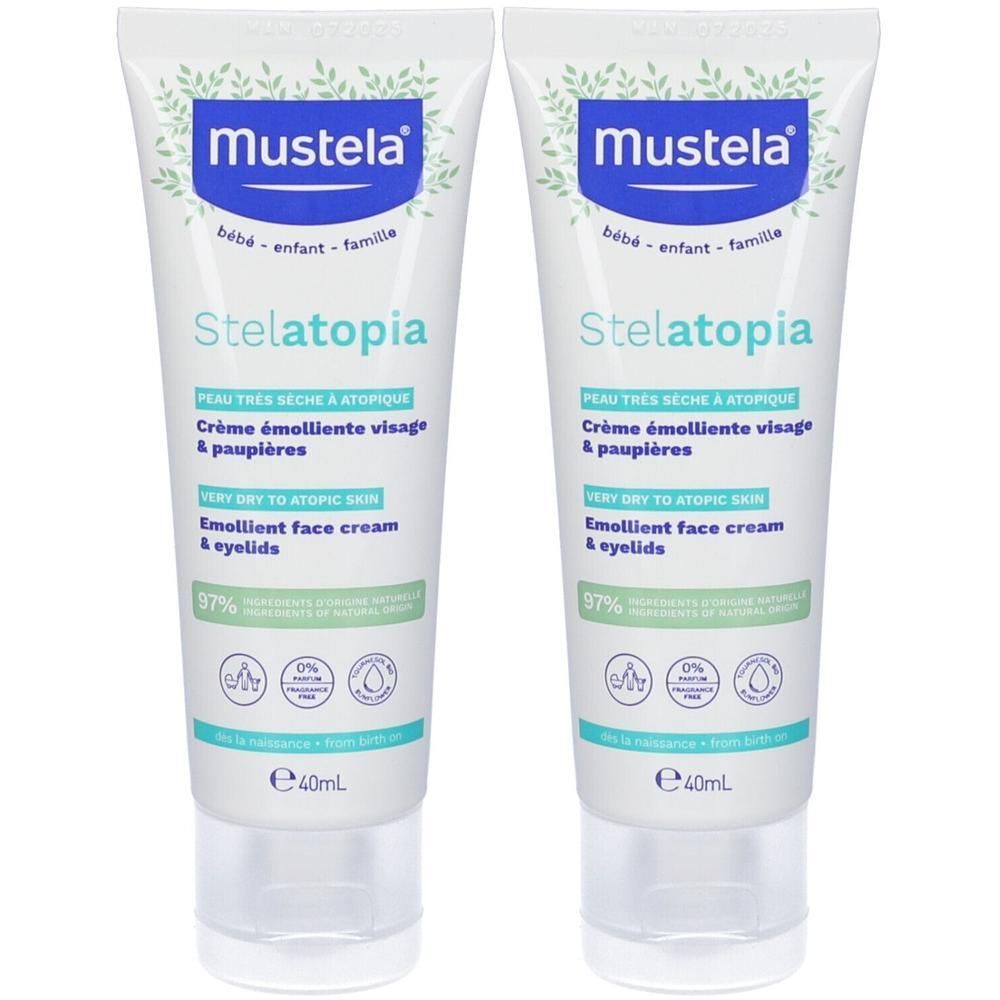Mustela® Crema Stelatopia Emolliente Viso Pelle Atopica 2x40 ml
