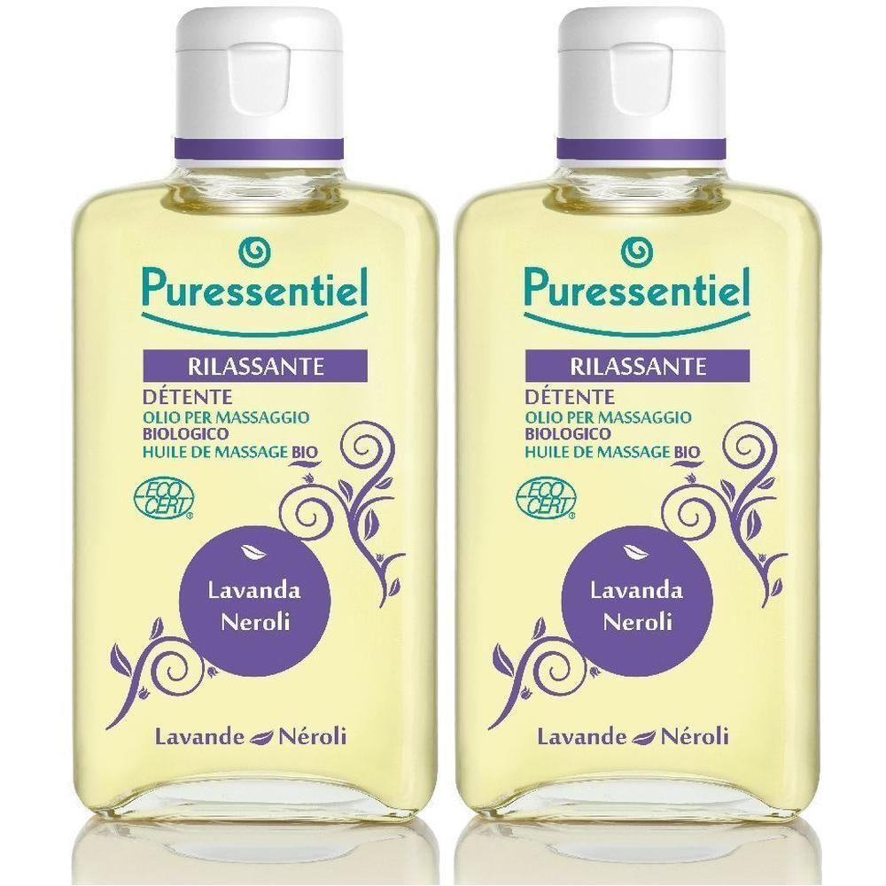 Puressentiel Rilassante Olio per Massaggio Biologico 2x100 ml