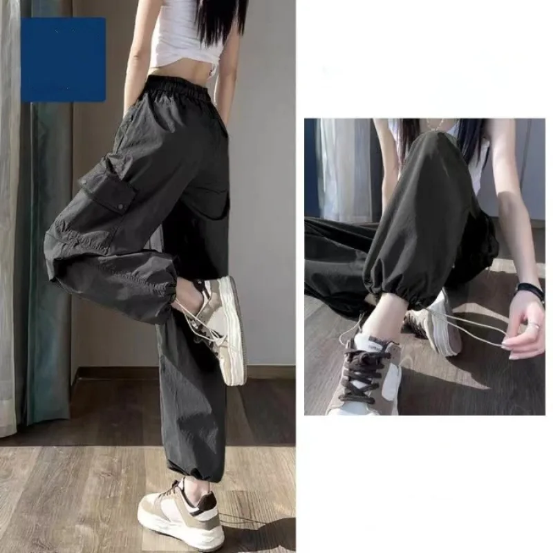 Europäer Amerikanischen Plus Größe Cargo Hosen Trendy Y2K Streetwear Fashion Breite Bein Hosen Frauen Herbst Casual Neue Lange Hosen Image
