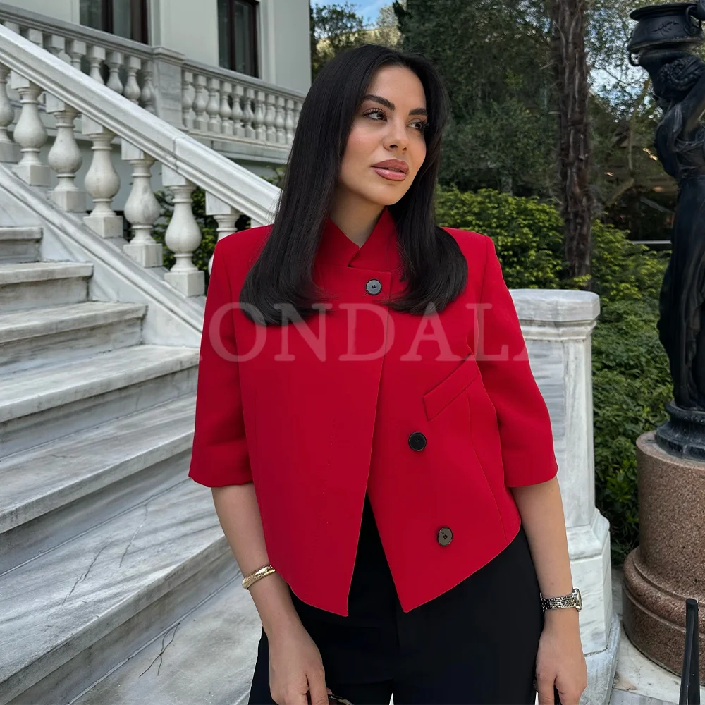 KONDALA 2026 Frühling Sommer Rote Ausgeh-Blazer für Damen Modische Elegante Urlaubs- Formelle Geschäfts- Geburtstags-Damenblazer Image