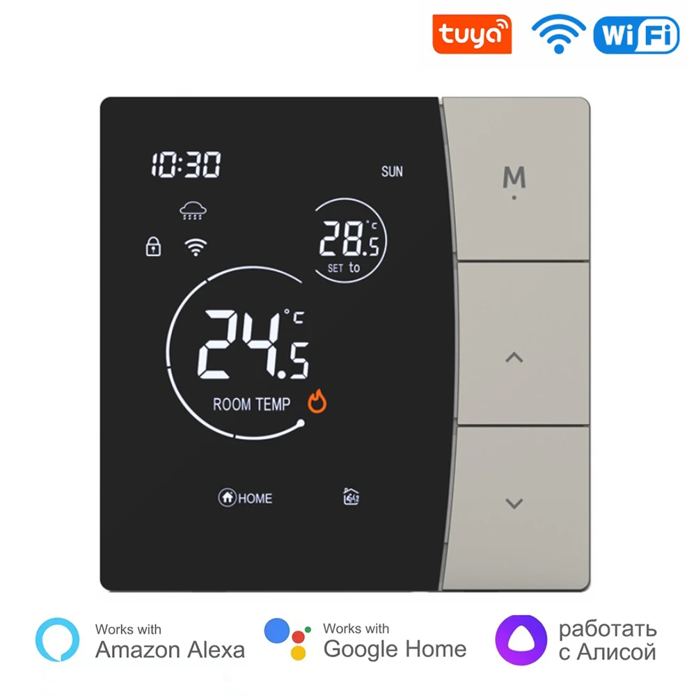 AC90-240V WLAN-Thermostat Smart-Schalttafel für Wasser- und Elektrische Fußbodenheizung & Wandmontierte Gasheizkessel Fernbedienung Image