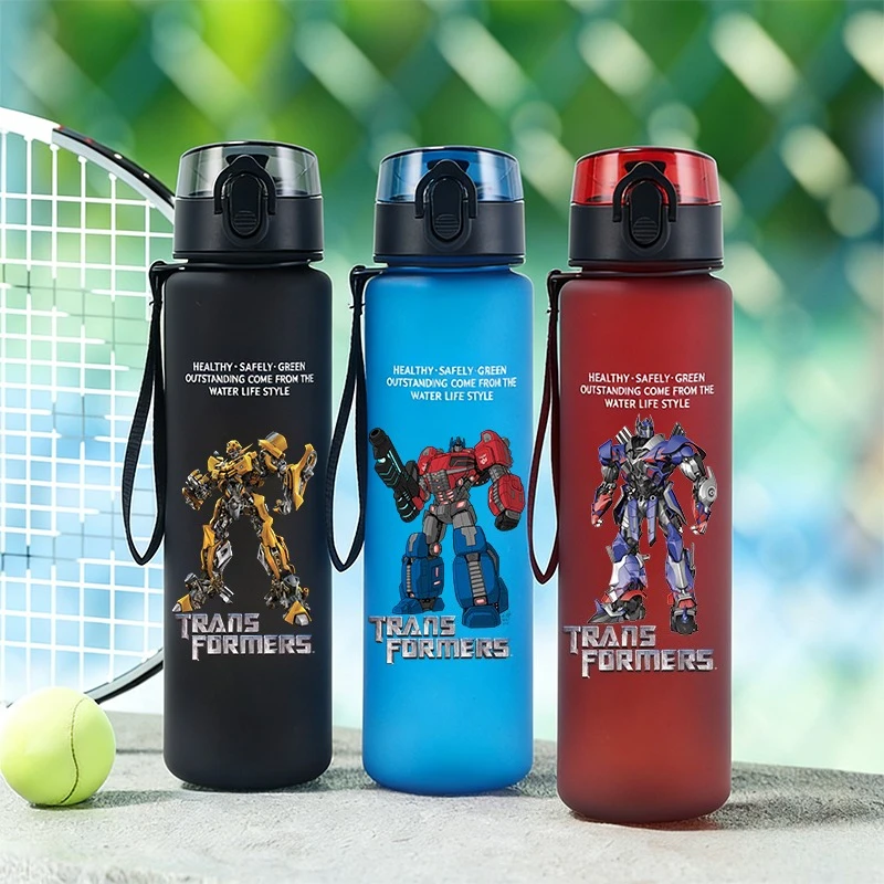 1 Stück Transformers Herren Sporttrinkflasche 650ml Optimus Prime Bumblebee Megatron Tragbare Becher für Outdoor Reisen Fitness Geschenk Image