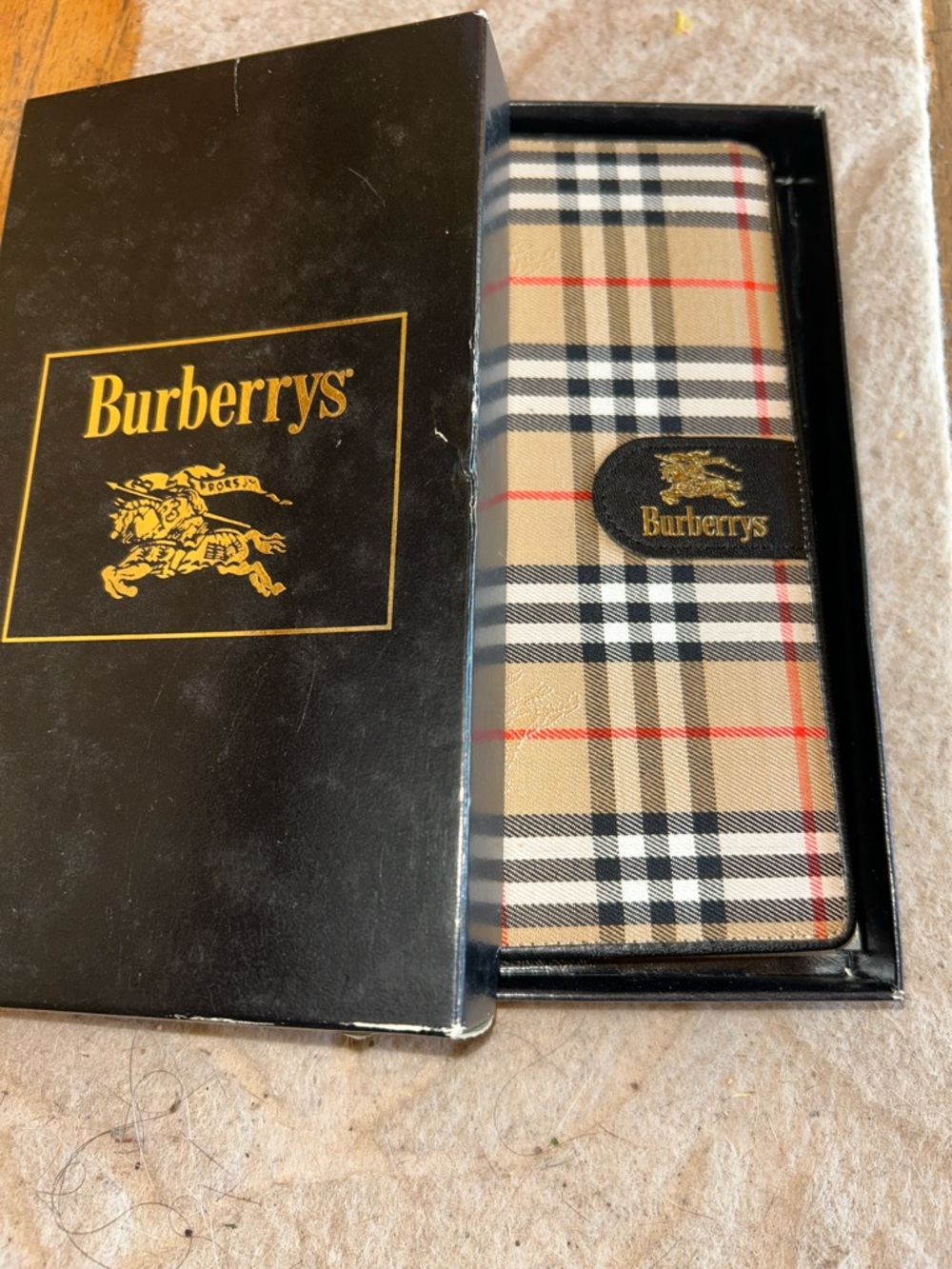 Burberry Accessories | Full Inclusion Burberrys Navy Logo Notepad And Phone Address Book Vintage | Color: Black/Tan | Size: Os