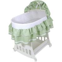 Badger Basket Portable Bassinet 'n Cradle - Ruffled - Sage