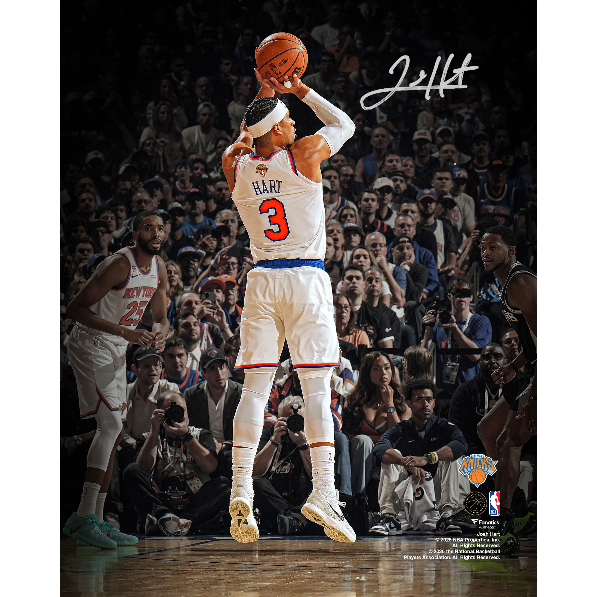 Photo dédicacée de Josh Hart, des New York Knicks, champions des finales NBA 2026 (8 x 10 pouces). - No Gender Taille: No Size