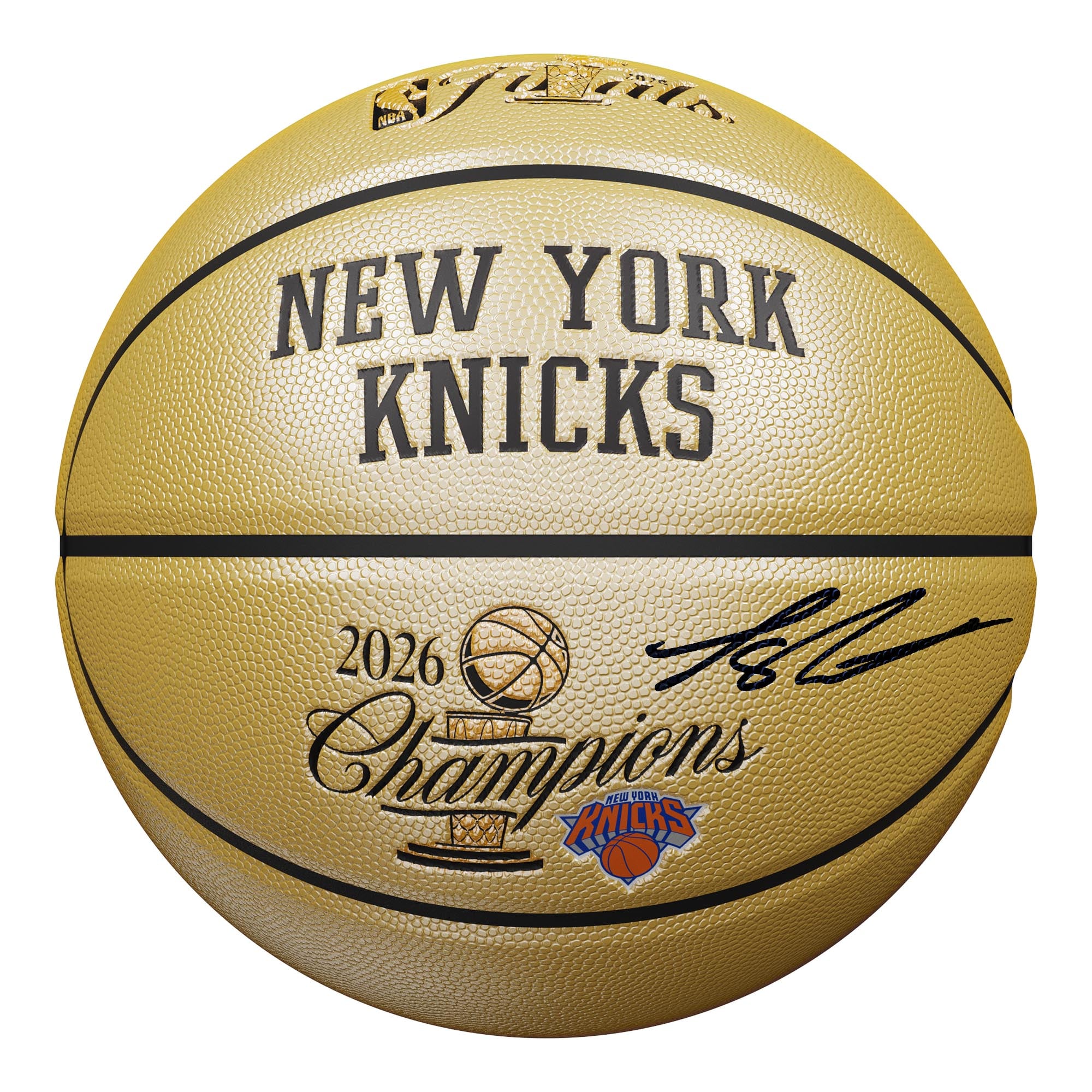 Ballon de basket Wilson Champions Logo doré, autographié par Landry Shamet, des New York Knicks, champions des finales NBA 2026. - No Gender Taille: No Size - NBA Store FR