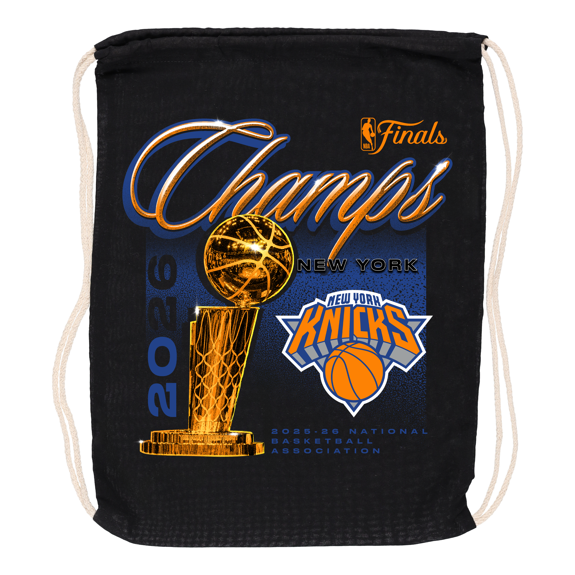 Sac à cordon New York Knicks, champions des finales NBA 2026 - No Gender Taille: One Size Only