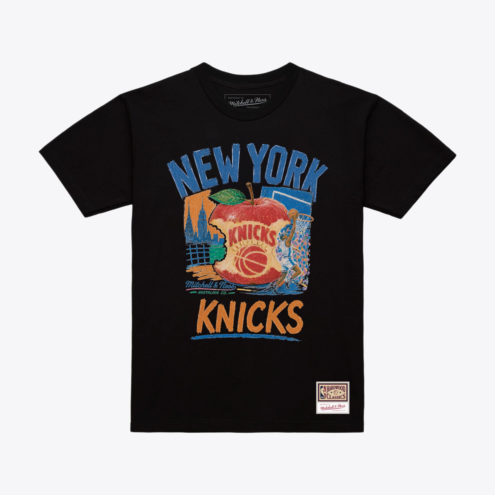 Mitchell & Ness Herren-T-Shirt „New York Knicks Concrete Apple“ in Schwarz