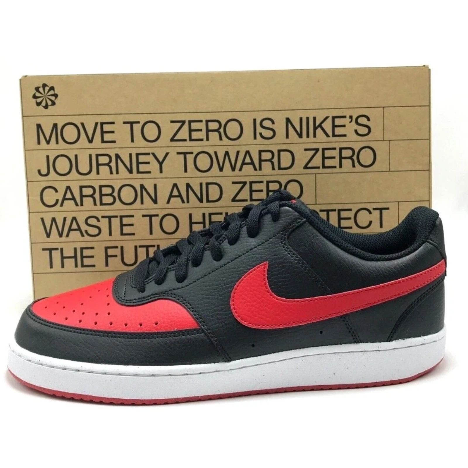 Nike Shoes | *New* Men Nike Court Vision Low Next Nature Black/Red Shoes 11.5 | Color: Black/Red | Size: 11.5