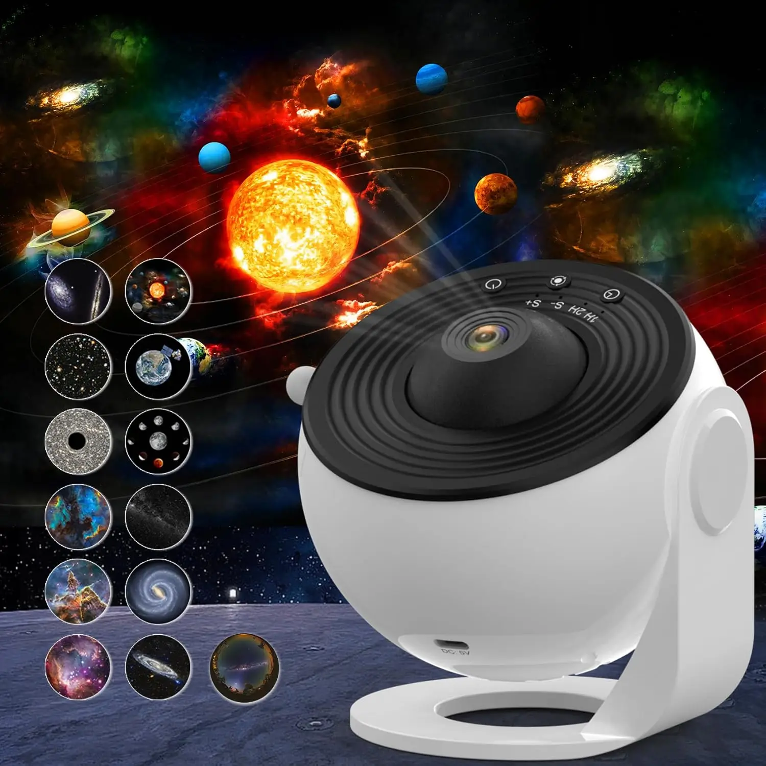 Galaxy-Projektor, 12-in-1 Planetarium-Sternprojektor Realistischer Sternenhimmel Nachtlicht mit 360°-Projektion ° Drehbar und mit Timer, für Erwachsene, Schlafzimmer, Decke, Heimkino, Wohnzimmer, Dekoration