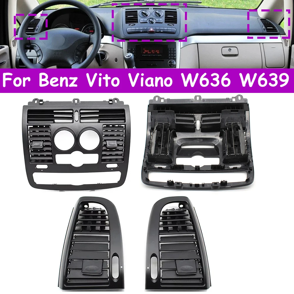W636 W639 Front Dash Zentrale Links Rechts Klimaanlage Ac Vent Grille Abdeckung Für Mercedes Benz Vito Viano 6368300300 6366800800 Image