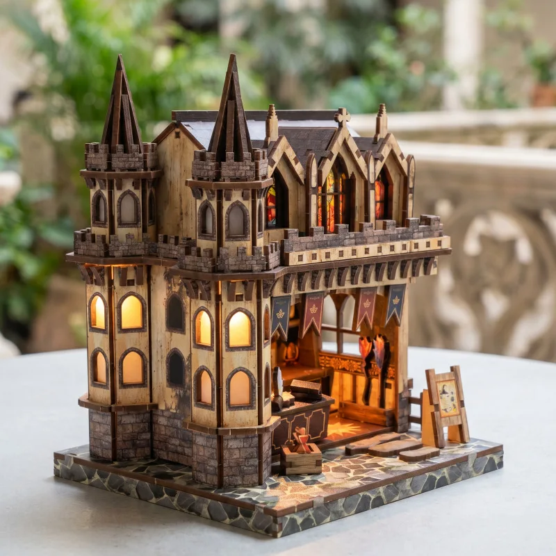 DIY Holz-Zauberladen-Cottage-Figuren-Miniatur-Bausätze Mini-Haus mit Möbeln für Freunde Geburtstagsgeschenke Heimdekoration Bastelarbeiten Image