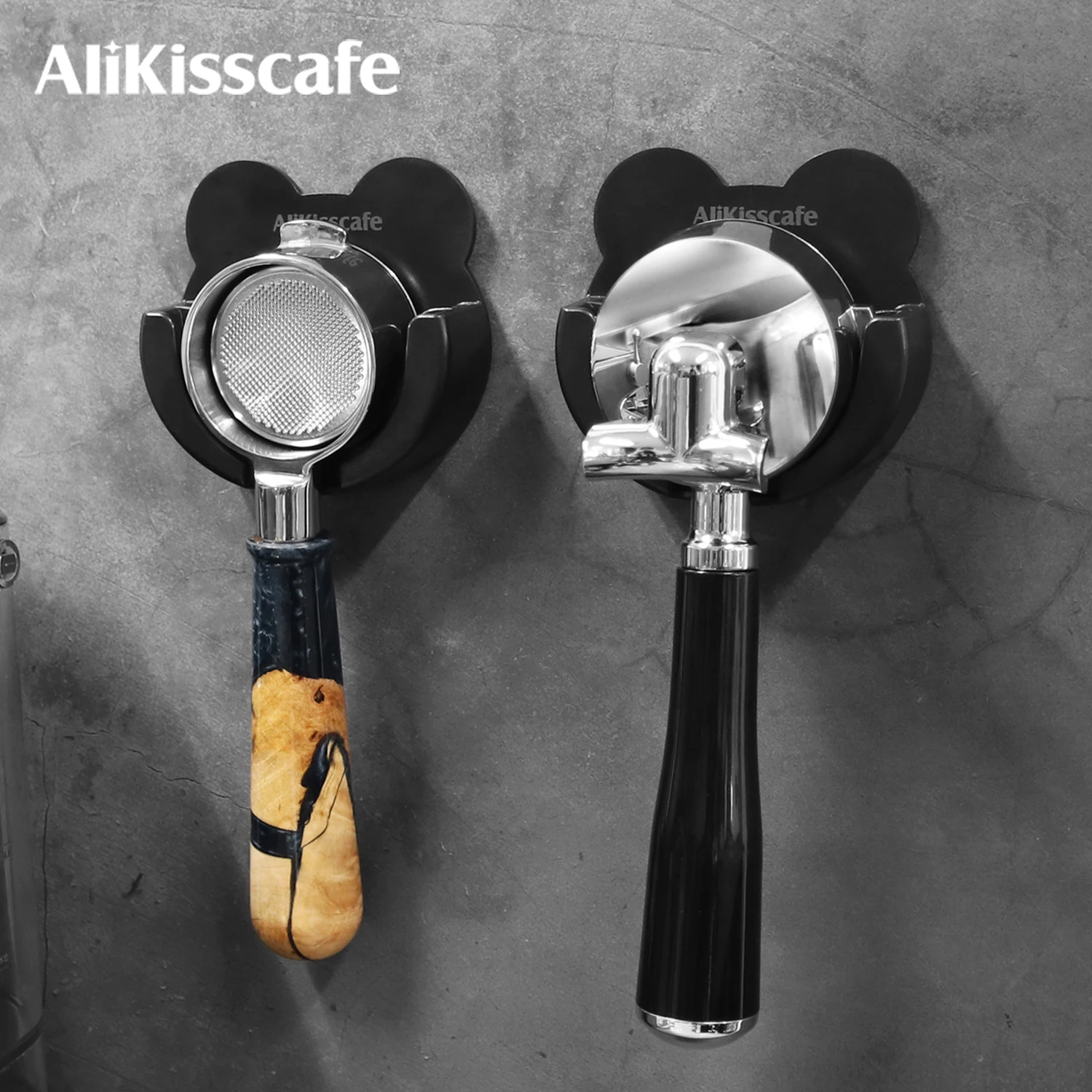AliKisscafe Kaffee-Siebträgerhalter, Wandhalterung, 51 mm, 54 mm, 58 mm, für Delonghi Breville E61, Espressomaschine, Zubehör, Barista-Werkzeug Image