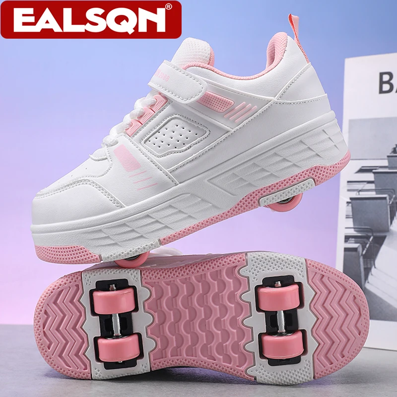 Ultraleichte 4-Rad Abnehmbare Rollschuhe für Kinder Outdoor Freizeitschuhe für Jungen & Mädchen Sport Unterhaltung Größe 29-40