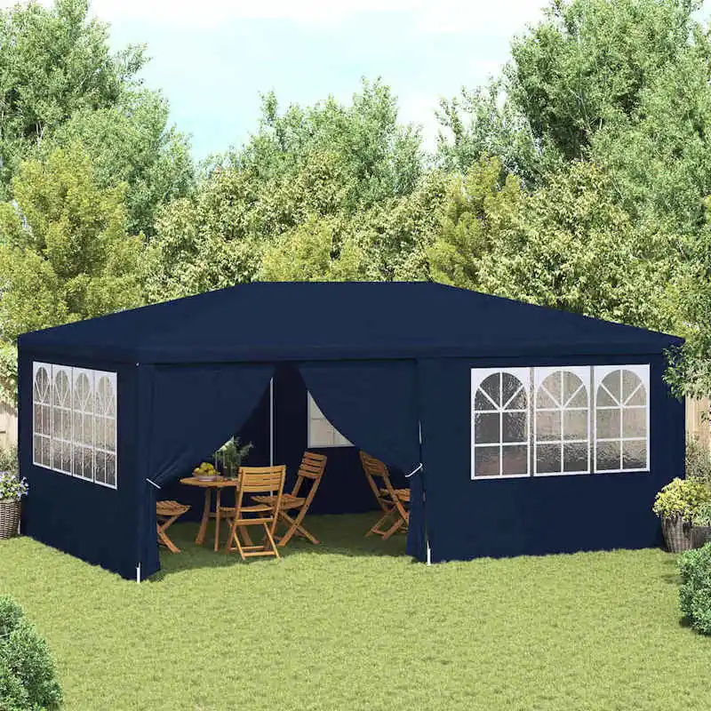 Grünes Profi-Partyzelt 4x6m wasserdicht UV-beständig mit Seitenwänden Stabiler Stahlrahmen Pavillon robuste PE-Folie für Gartenfeste Image