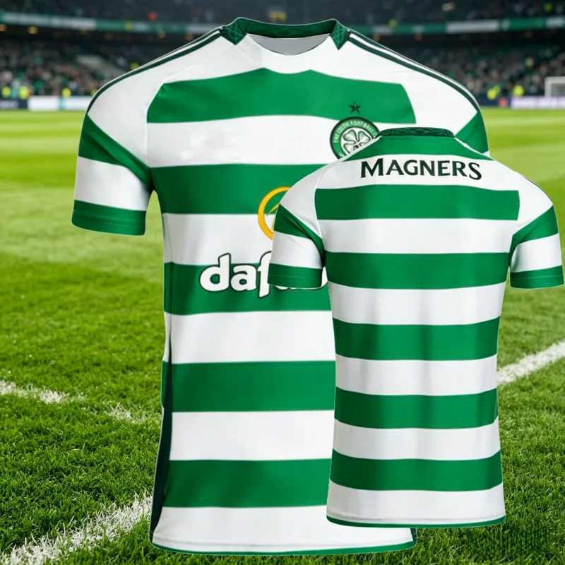 Maillot de football domicile et extérieur Kyle 2026, maillot de football Celtic, t-shirt de football respirant et confortable, t-shirts pour la famille et les enfants