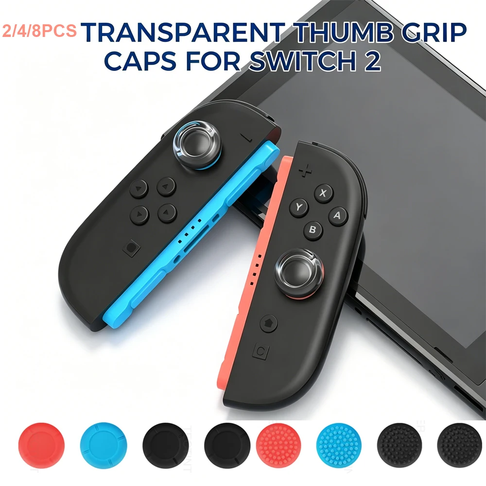 Transparente Flüssig-Silikon-Daumengriffe für Nintendo Switch 2 Joystick-Controller, Analoge Silikonkappen für Switch 2 Zubehör, 2/4/8 Stück Image
