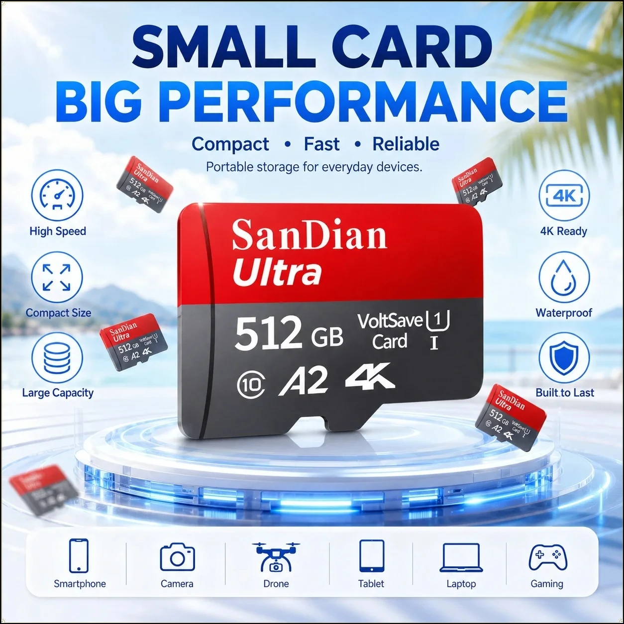 Neue Hochgeschwindigkeits-Speicherkarte 128GB 256GB Klasse 10 Micro TF SD-Karte 1TB SD-Speicherkarte für Kameras, Handys, Tablets. Image